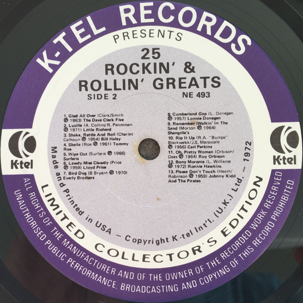 Various - 25 Rockin' & Rollin' Greats | K-Tel (NE493) - 4