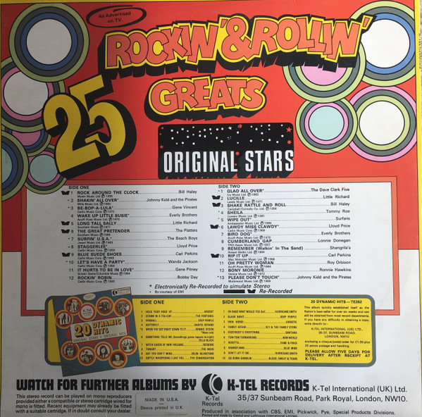 Various - 25 Rockin' & Rollin' Greats | K-Tel (NE493) - 2