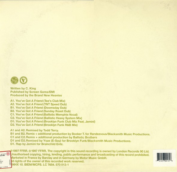 The Brand New Heavies - You've Got A Friend | FFRR (BNHX 10) - 2