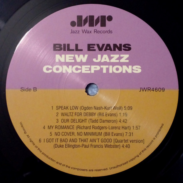 Bill Evans - New Jazz Conceptions | Jazz Wax Records (4609) - 3