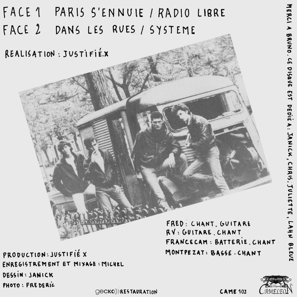 Justifié X - Paris S'ennuie | Cameleon Records (CAME102) - 2