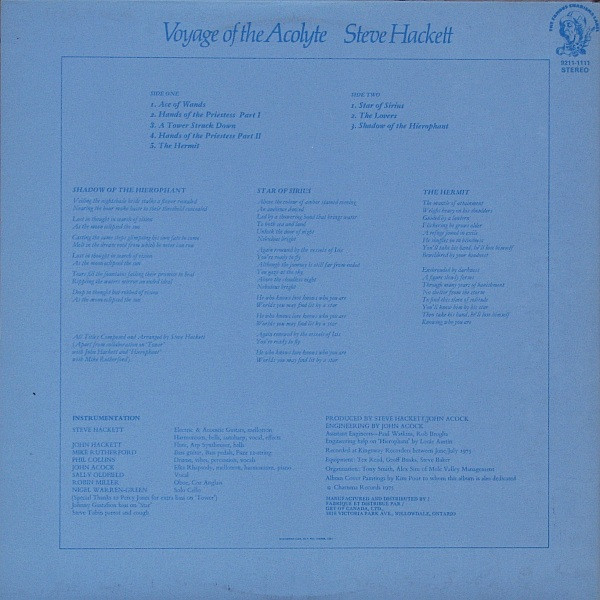 Steve Hackett - Voyage Of The Acolyte | Charisma (9211-1111) - 2
