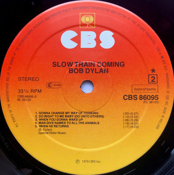 Bob Dylan - Slow Train Coming | CBS (CBS 86095) - 4