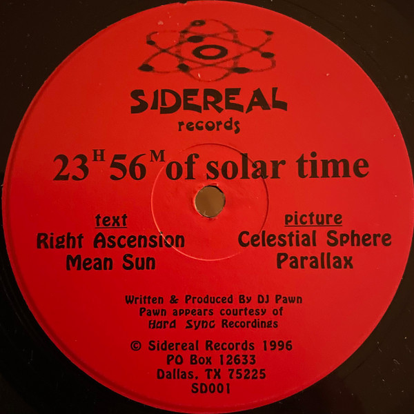 DJ Pawn - 23H56M Of Solar Time | Sidereal Records (SD001)