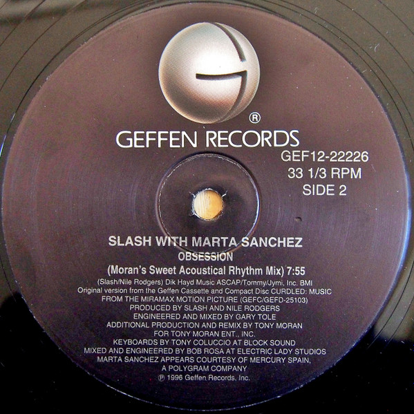 Slash & Marta Sánchez - Obsession | Geffen Records (GEF12-22226) - 2 Slash & Marta Sánchez - Obsession | Geffen Records (GEF12-22226) - 2