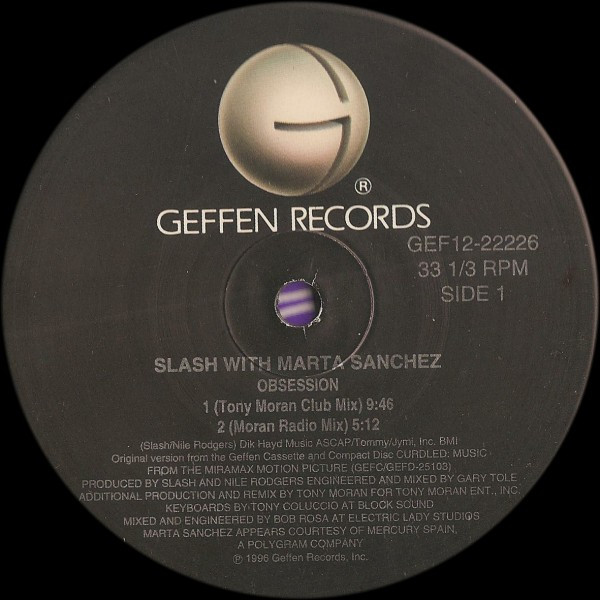 Slash & Marta Sánchez - Obsession | Geffen Records (GEF12-22226) - main Slash & Marta Sánchez - Obsession | Geffen Records (GEF12-22226) - main