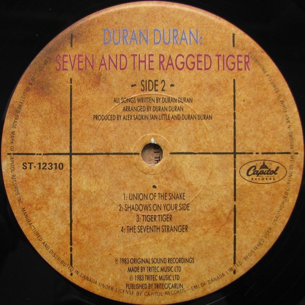 Duran Duran - Seven And The Ragged Tiger | Capitol Records (ST 12310) - 4 Duran Duran - Seven And The Ragged Tiger | Capitol Records (ST 12310) - 4