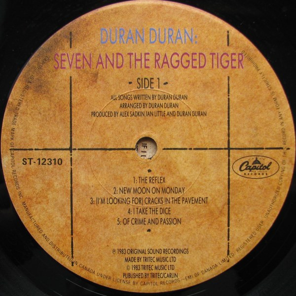 Duran Duran - Seven And The Ragged Tiger | Capitol Records (ST 12310) - 3 Duran Duran - Seven And The Ragged Tiger | Capitol Records (ST 12310) - 3