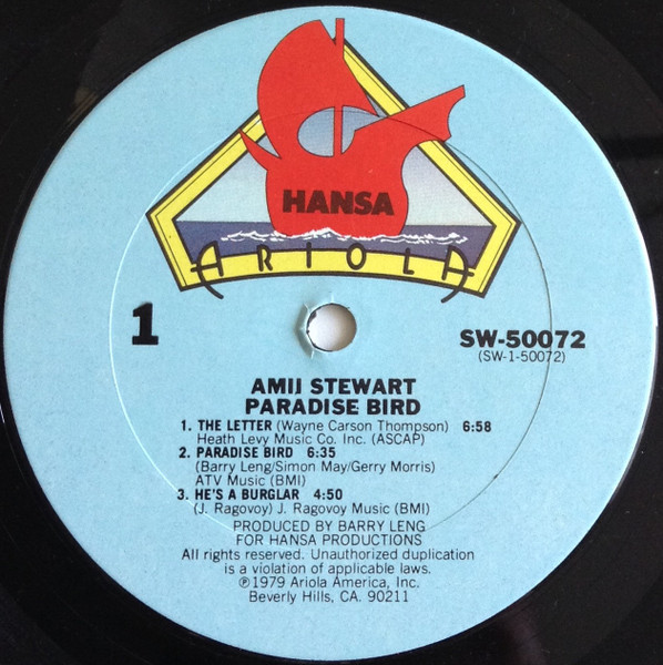 Amii Stewart - Paradise Bird | Ariola Hansa (SW 50072) - 4