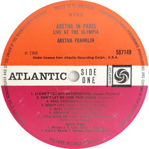 Aretha Franklin - Aretha In Paris | Atlantic (587 149) - 3 Aretha Franklin - Aretha In Paris | Atlantic (587 149) - 3