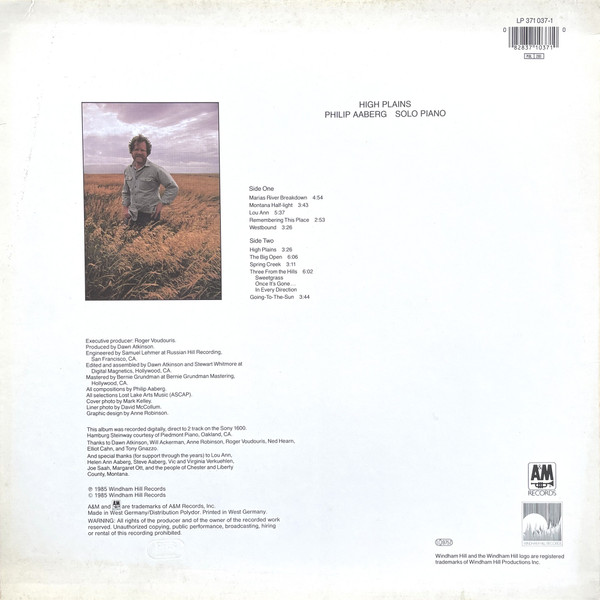 Philip Aaberg - High Plains | Windham Hill Records (371 037-1) - 2