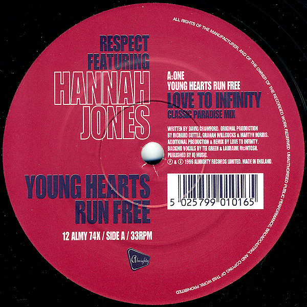 Respect Featuring Hannah Jones - Young Hearts Run Free | Almighty Records (12 ALMY 74X) - 2 Respect Featuring Hannah Jones - Young Hearts Run Free | Almighty Records (12 ALMY 74X) - 2