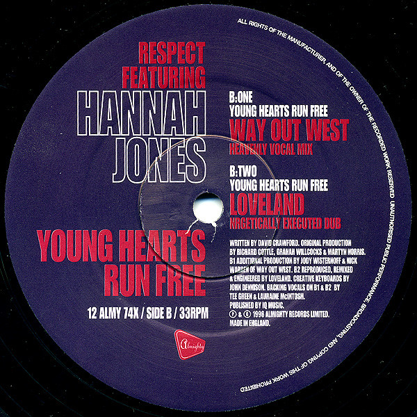 Respect Featuring Hannah Jones - Young Hearts Run Free | Almighty Records (12 ALMY 74X) - 3 Respect Featuring Hannah Jones - Young Hearts Run Free | Almighty Records (12 ALMY 74X) - 3