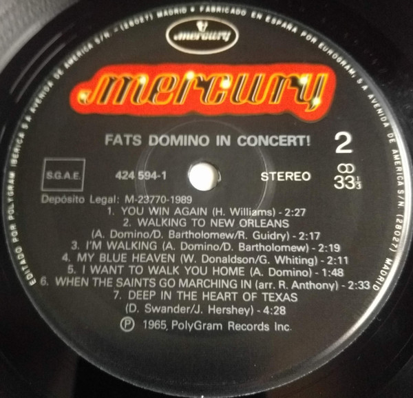 Fats Domino - In Concert! | Mercury (424 594-1) - 4