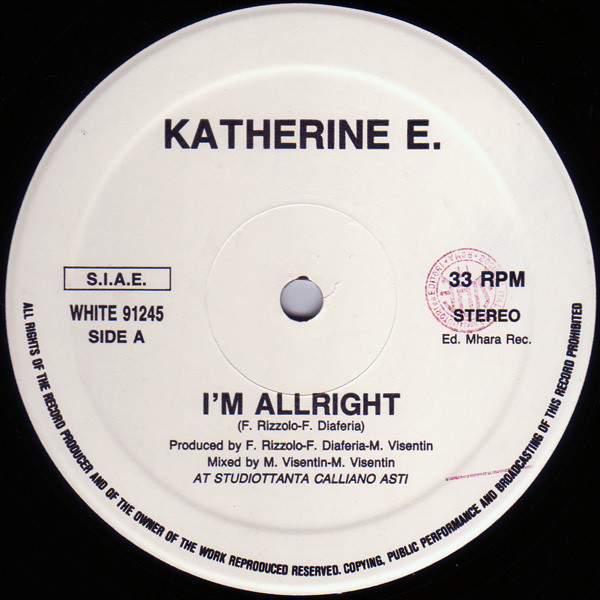 Katherine E. - I'm Allright | Whole Records (WHITE 91245) Katherine E. - I'm Allright | Whole Records (WHITE 91245)