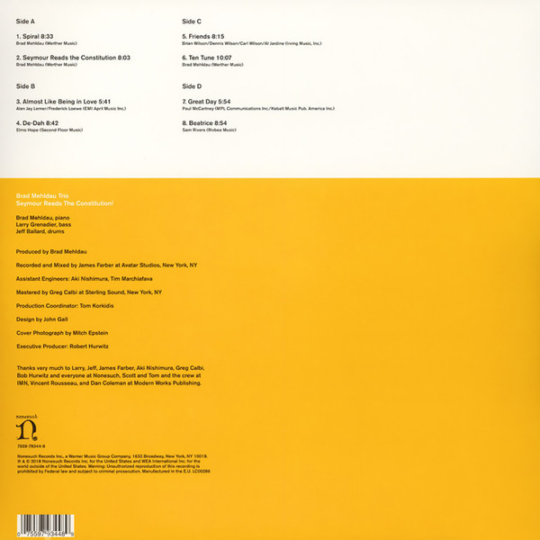 Brad Mehldau Trio - Seymour Reads The Constitution! | Nonesuch (7559-79344-8) - 2 Brad Mehldau Trio - Seymour Reads The Constitution! | Nonesuch (7559-79344-8) - 2