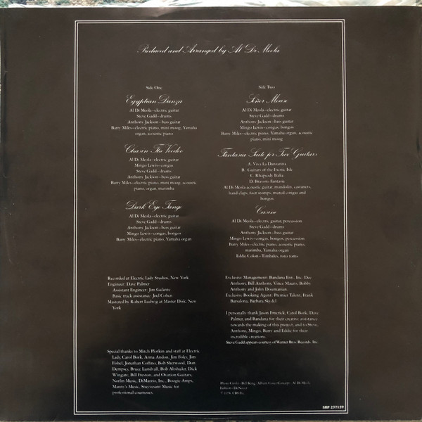 Al Di Meola - Casino | CBS (SBP 237159) - 3 Al Di Meola - Casino | CBS (SBP 237159) - 3