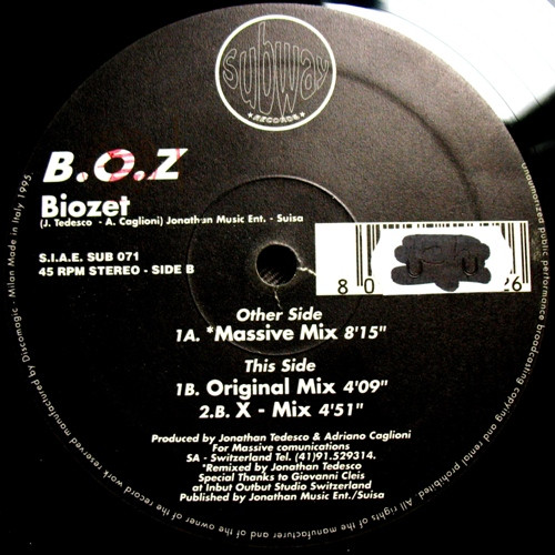 B.O.Z - Biozet | Subway Records (SUB 071)