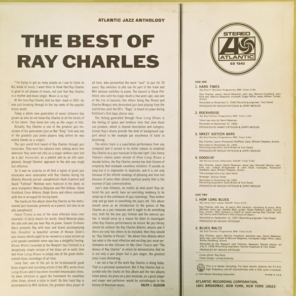 Ray Charles - The Best Of Ray Charles | Atlantic (SD 1543)
