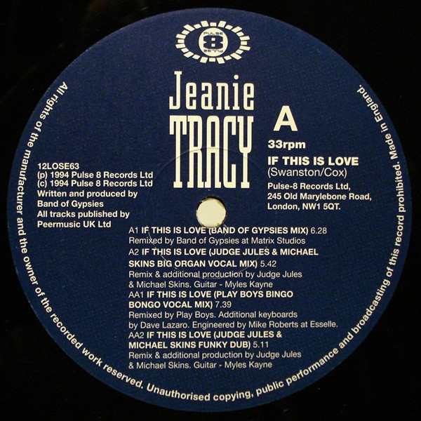 Jeanie Tracy - If This Is Love | Pulse-8 Records (12LOSE63) - 2