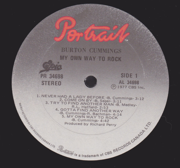 Burton Cummings - My Own Way To Rock | Portrait (PR 34698) - 3