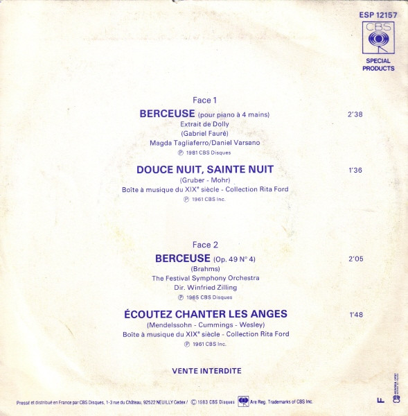 Various - Berceuses | CBS Special Products (ESP 12157) - 2