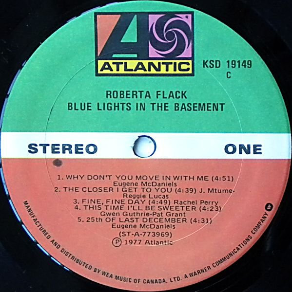 Roberta Flack - Blue Lights In The Basement | Atlantic (KSD 19149) - 3