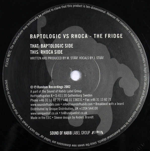 Baptologic vs. Rhoca - The Fridge | Random Recordings (RAND001) - main Baptologic vs. Rhoca - The Fridge | Random Recordings (RAND001) - main