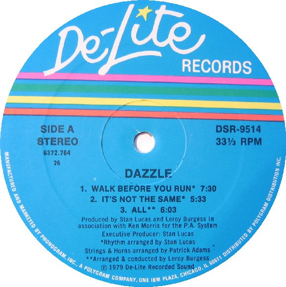 Dazzle - Dazzle | De-Lite Records (DSR-9514) - 3