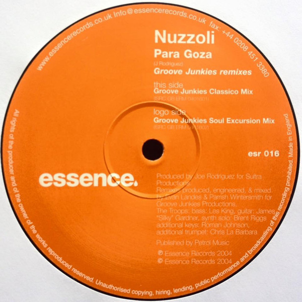 Nuzzoli - Para Goza (Groove Junkies Remixes) | Essence Records (esr 016) - 2