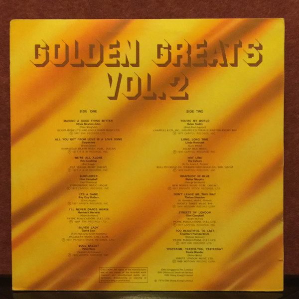 Various - Golden Greats Vol. 2 | EMI (Hong Kong) Limited (GG 1002) - 2 Various - Golden Greats Vol. 2 | EMI (Hong Kong) Limited (GG 1002) - 2