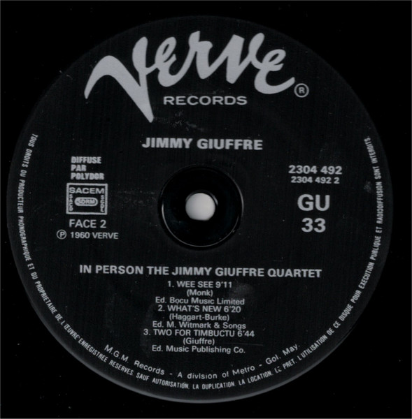 The Jimmy Giuffre 4 - In Person | Verve Records (2304 492) - 4 The Jimmy Giuffre 4 - In Person | Verve Records (2304 492) - 4