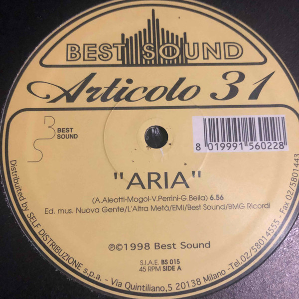 Articolo 31 - Aria | Best Sound (BS 015)