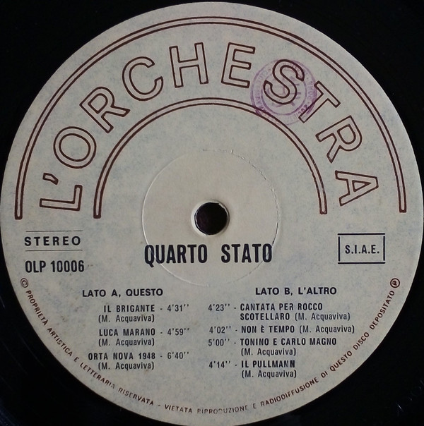 Quarto Stato - Quarto Stato | L'Orchestra (OLP 10 006) - 2 Quarto Stato - Quarto Stato | L'Orchestra (OLP 10 006) - 2