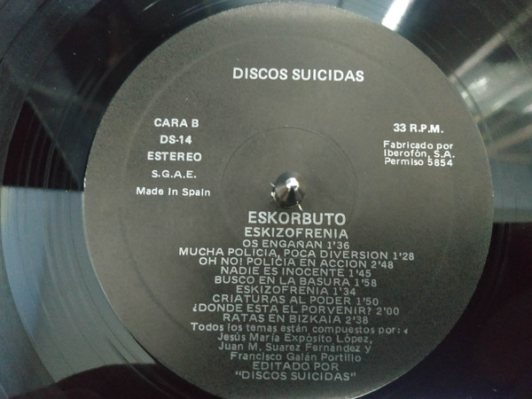 Eskorbuto - Eskizofrenia (Reedición) | Discos Suicidas (DS-14) - 4 Eskorbuto - Eskizofrenia (Reedición) | Discos Suicidas (DS-14) - 4