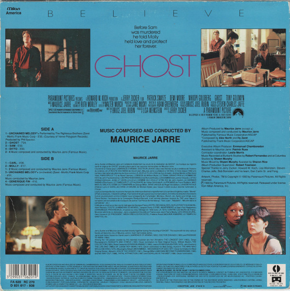 Maurice Jarre - Ghost (Original Motion Picture Soundtrack) | Milan America (FA 620) - 2