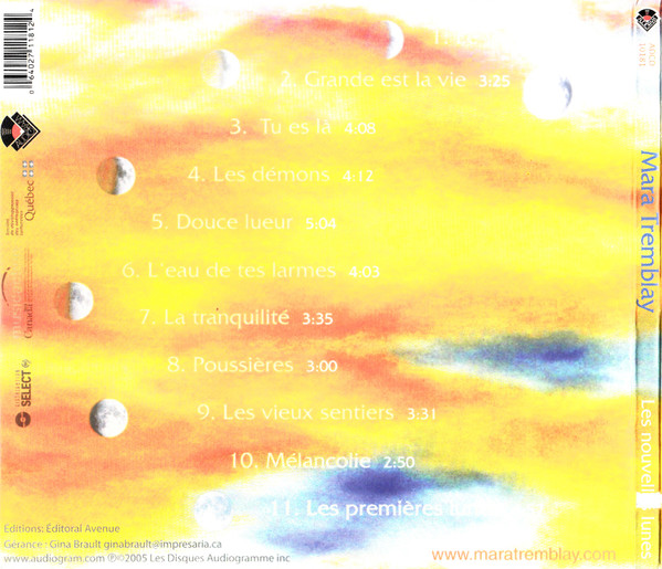 Mara Tremblay - Les Nouvelles Lunes (CD) | Audiogram (ADCD 10181) - 2 Mara Tremblay - Les Nouvelles Lunes (CD) | Audiogram (ADCD 10181) - 2