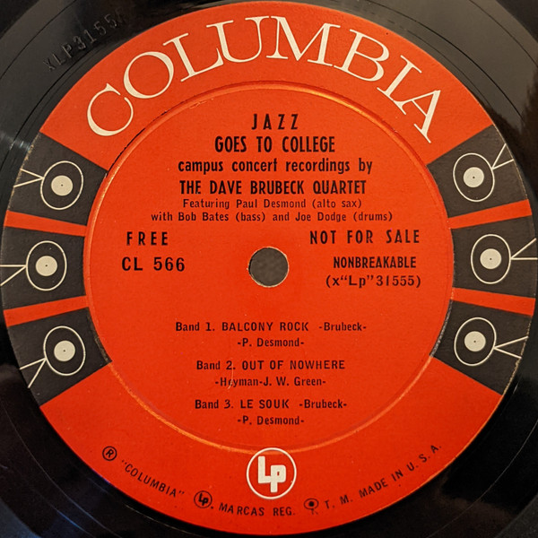 The Dave Brubeck Quartet - Jazz Goes To College | Columbia (CL 566) - 3