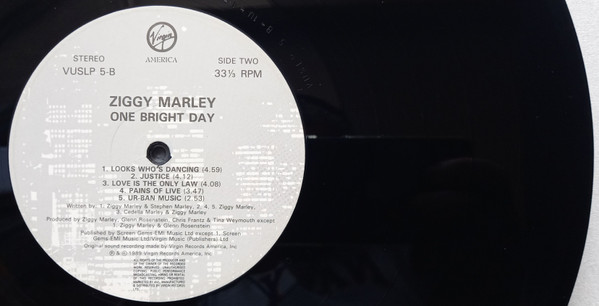 Ziggy Marley And The Melody Makers - One Bright Day | Virgin America (VUSLP 5) - 4