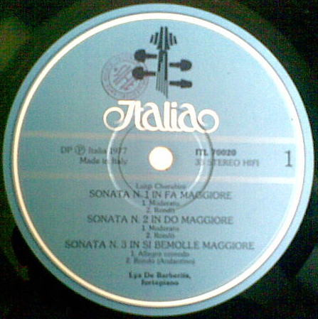 Luigi Cherubini , Lya De Barberis - Sei Sonate Per Fortepiano | Italia (ITL 70020) - 3