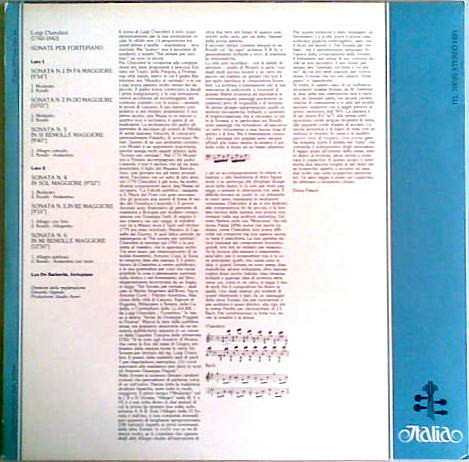 Luigi Cherubini , Lya De Barberis - Sei Sonate Per Fortepiano | Italia (ITL 70020) - 2