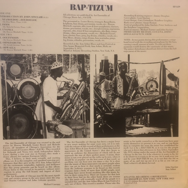 The Art Ensemble Of Chicago - Bap-tizum | Atlantic (SD 1639) - 2