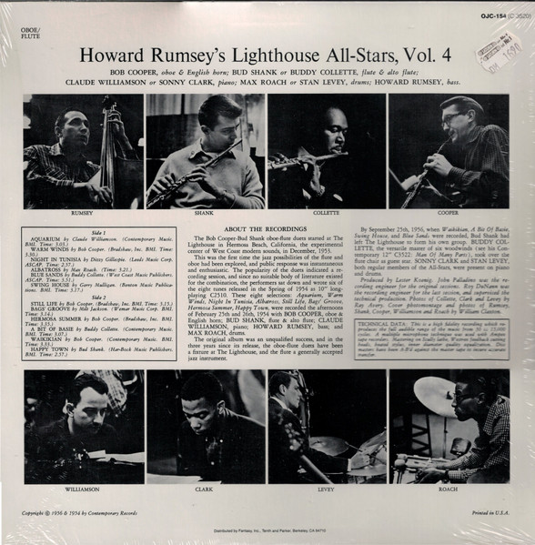 Howard Rumsey's Lighthouse All-Stars - Volume 4, Oboe/Flute | Original Jazz Classics (OJC-154) - 2