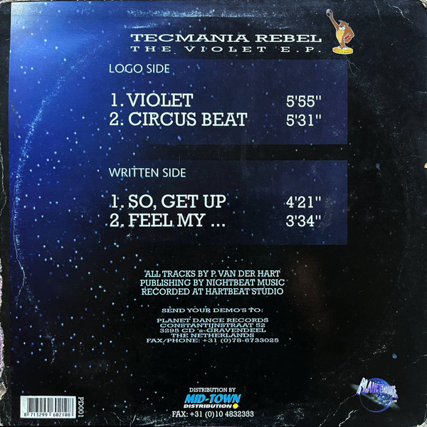 Tecmania Rebel - The Violet E.P. | Planet Dance Records (PD01) - 2