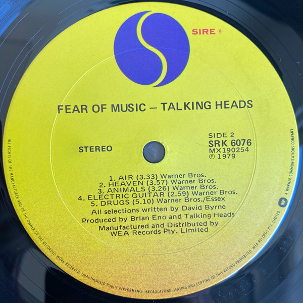 Talking Heads - Fear Of Music | Sire (SRK 6076) - 4 Talking Heads - Fear Of Music | Sire (SRK 6076) - 4