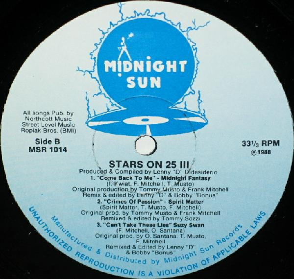 Various - Stars On 25 III | Midnight Sun Records (MSR 1014) - 2