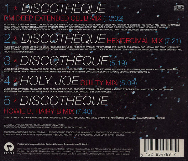 U2 - Discothèque [CD] | Island Records (422-854 789-2) - 2