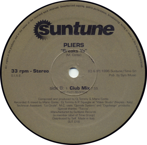 Pliers - Breaks Ya | Suntune (SUT 016) - main
