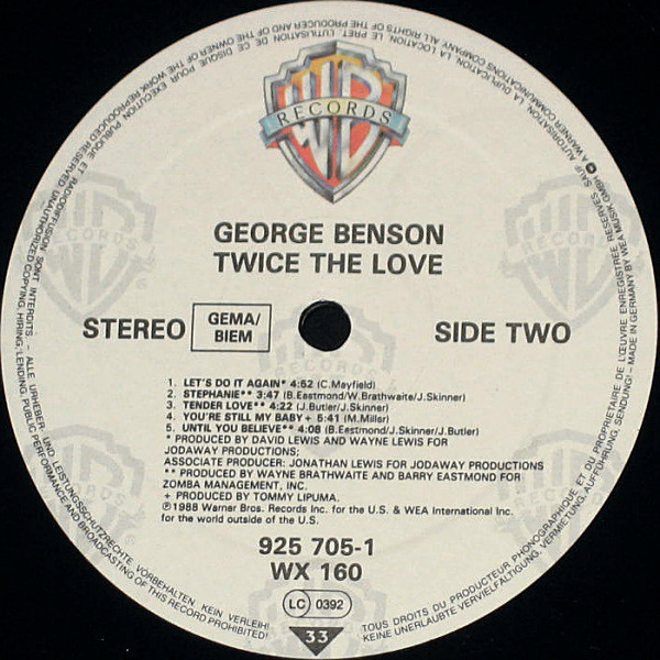 George Benson - Twice The Love | Warner Bros. Records (925 705-1) - 4