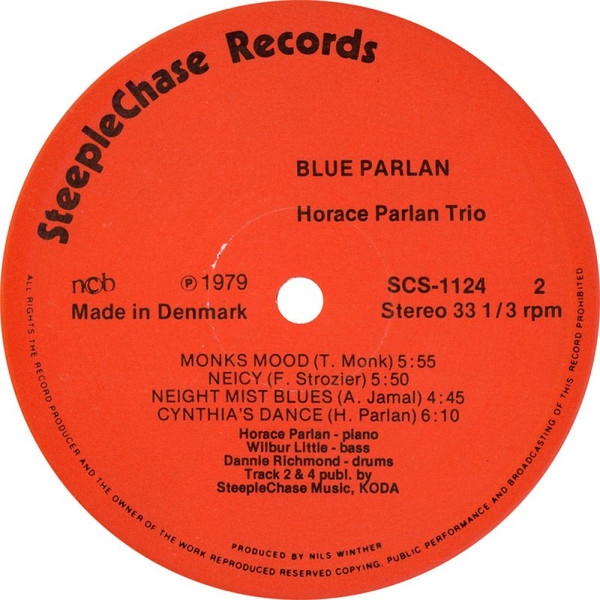 Horace Parlan - Blue Parlan | SteepleChase (SCS-1124) - 3